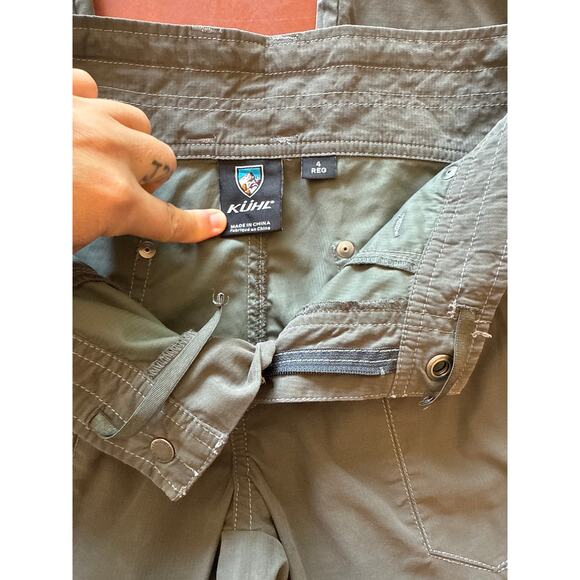 KÜHL Kendra Hiking Pants Sz 4R Grey Khaki Lightweight Drawstring - Picture 6 of 7